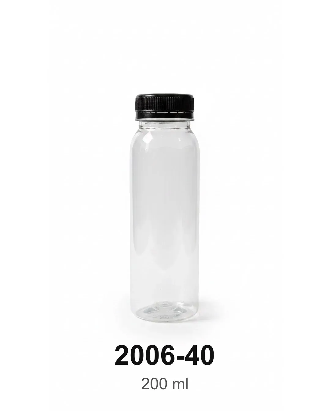 Slim Cylindrical Juice Bottle with Cap 200 ml
