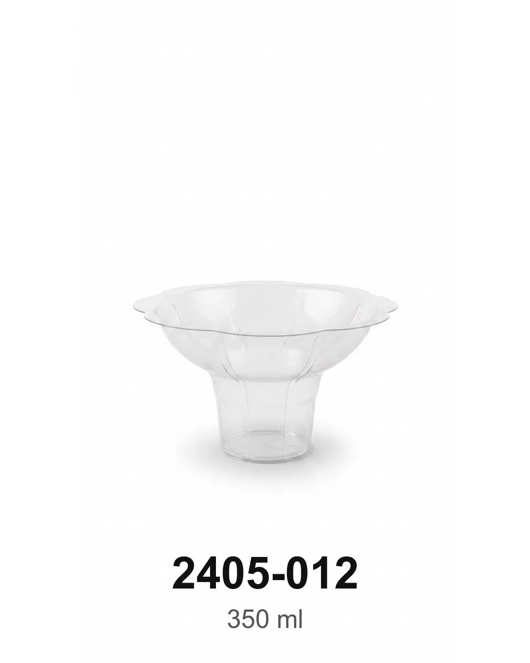 طبق حلا زهري برجل شفاف 350 مل