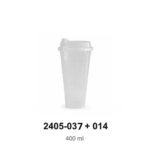 كوب مشروبات شفاف بغطاء قبّة 400 مل