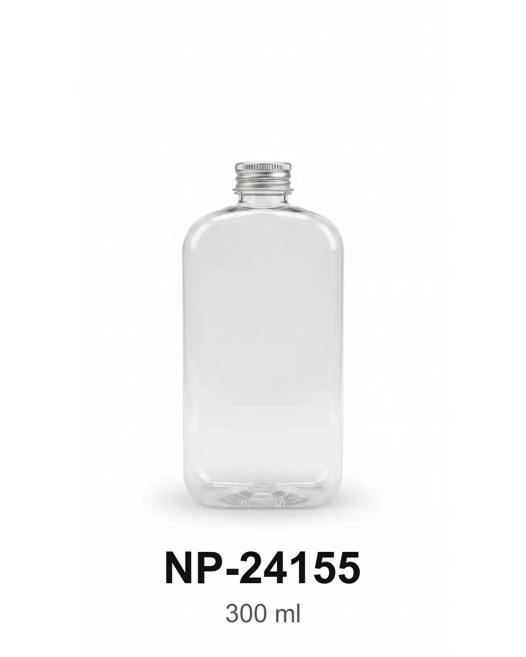 Flat Oval Bottle with Metal Cap 300 ml